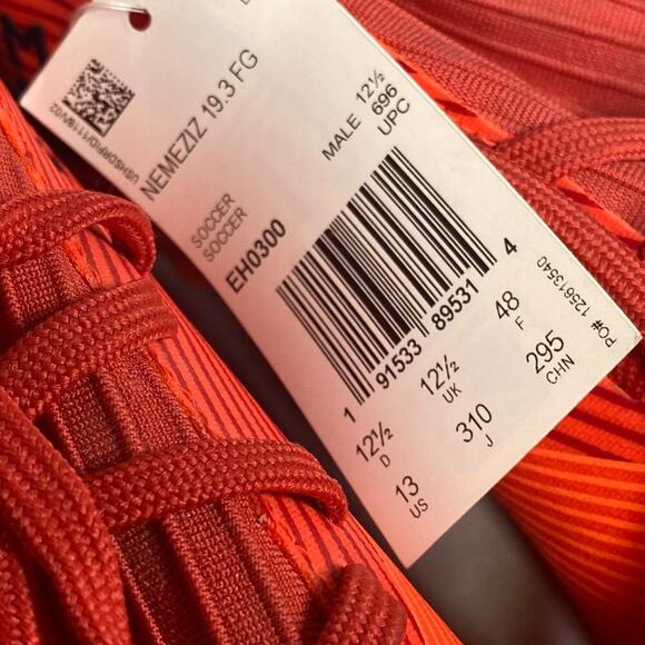 Adidas Nemeziz 19+ Red Orange Sample FG SOCCER cleats - Picture 3 of 5